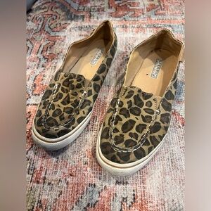 Sperry Canvas Slip On Sneaker - size 8 - Leopard Print
